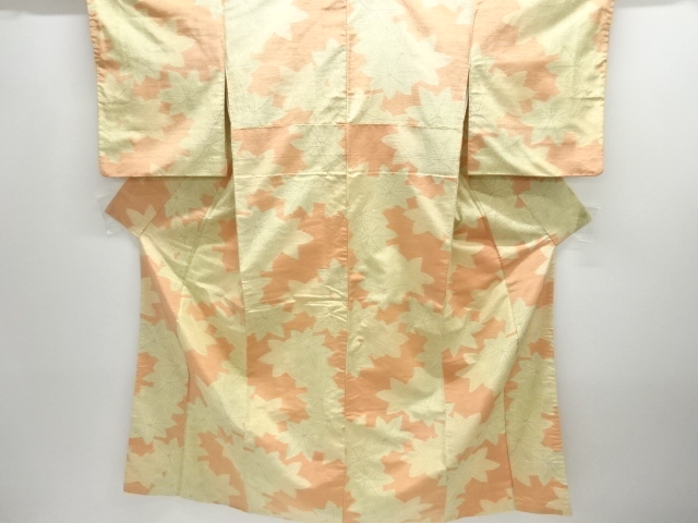 JAPANESE KIMONO / TOKAMACHI TSUMUGI / WOVEN MAPLE LEAVES